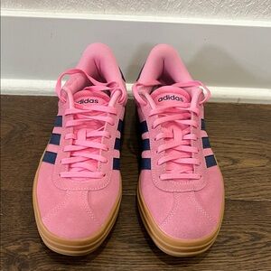 Adidas Women's Pink and Navy Sneakers